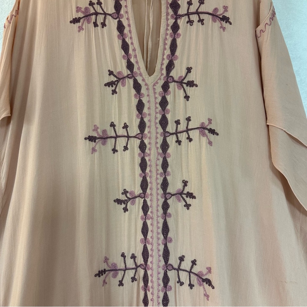 Bagus Kaftan Coverall Mauve Pink embroidery size OS Women - Picture 2 of 13